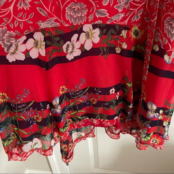 Anthropologie One September Zuri Midi Red Floral Dress XS - Picture 7 of 12
